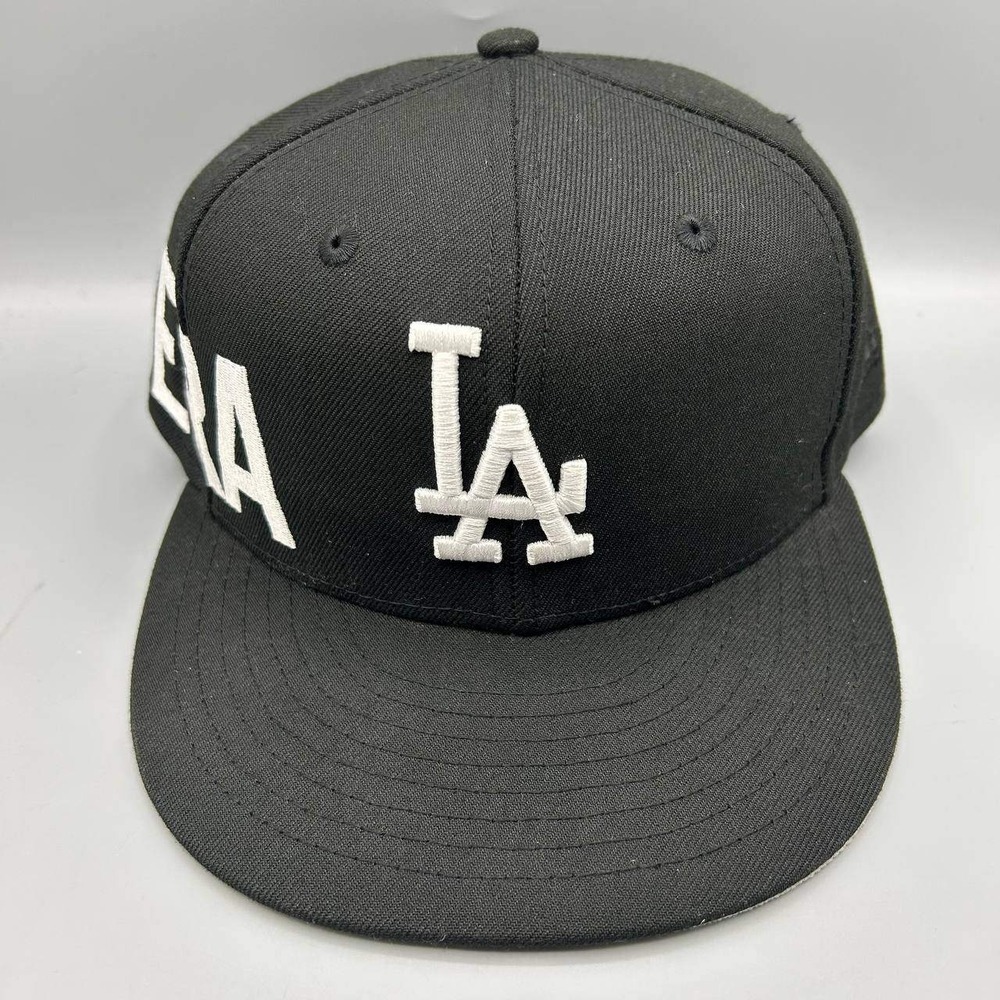 Los Angeles LA Dodgers MLB Hat Men 7 3/8 Black 59Fifty New Era Fitted Cap